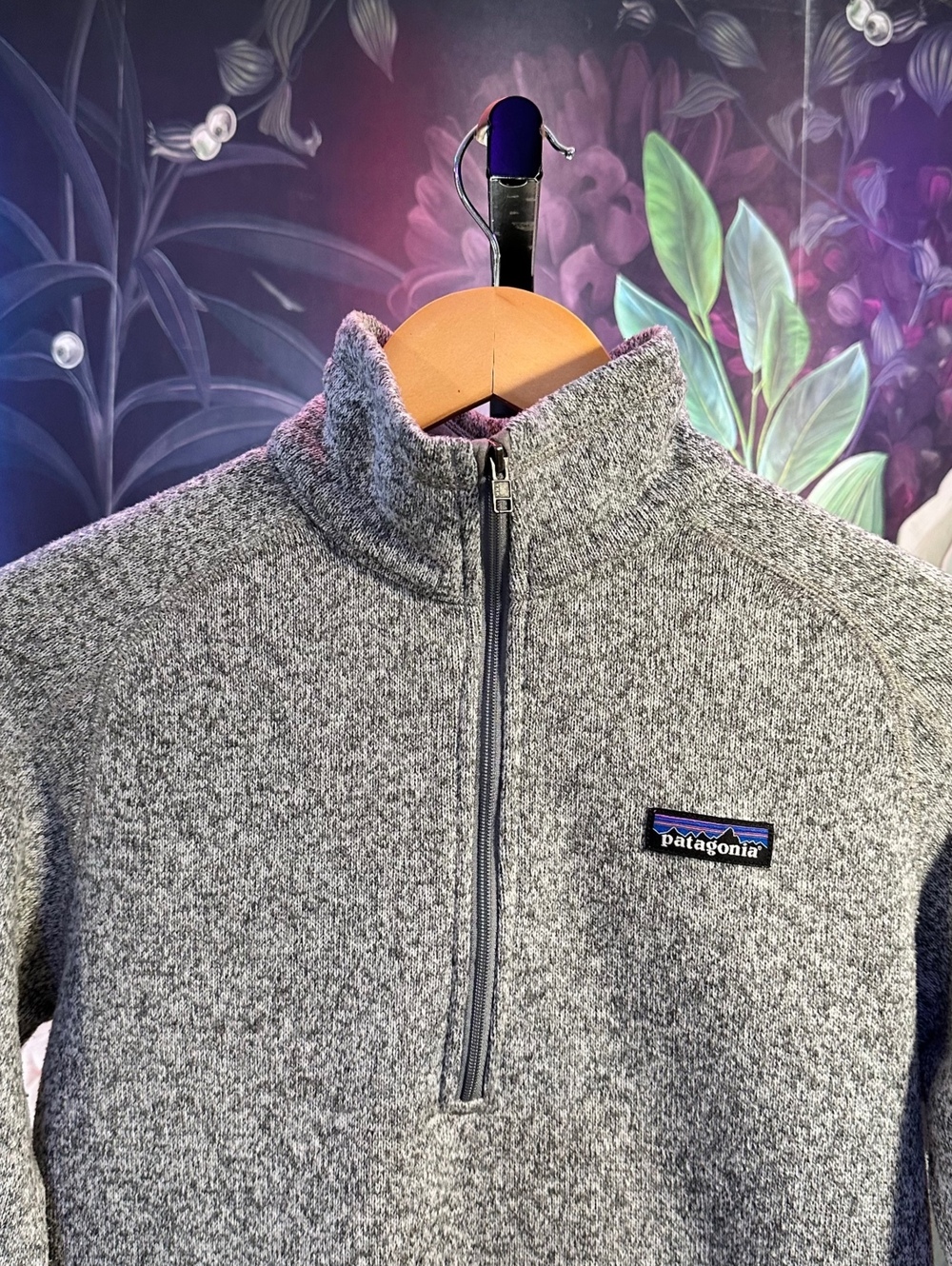 Patagonia M Fleece Pullover Women's Gray Sweater Knit Quarter Zip Fleece Outdoor - Picture 3 of 9